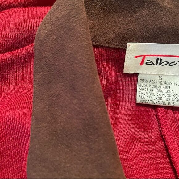 Vtg Talbots Wool Blend Maxi Sweater Dress Button Down Suede Collar Women Size S - Picture 3 of 8